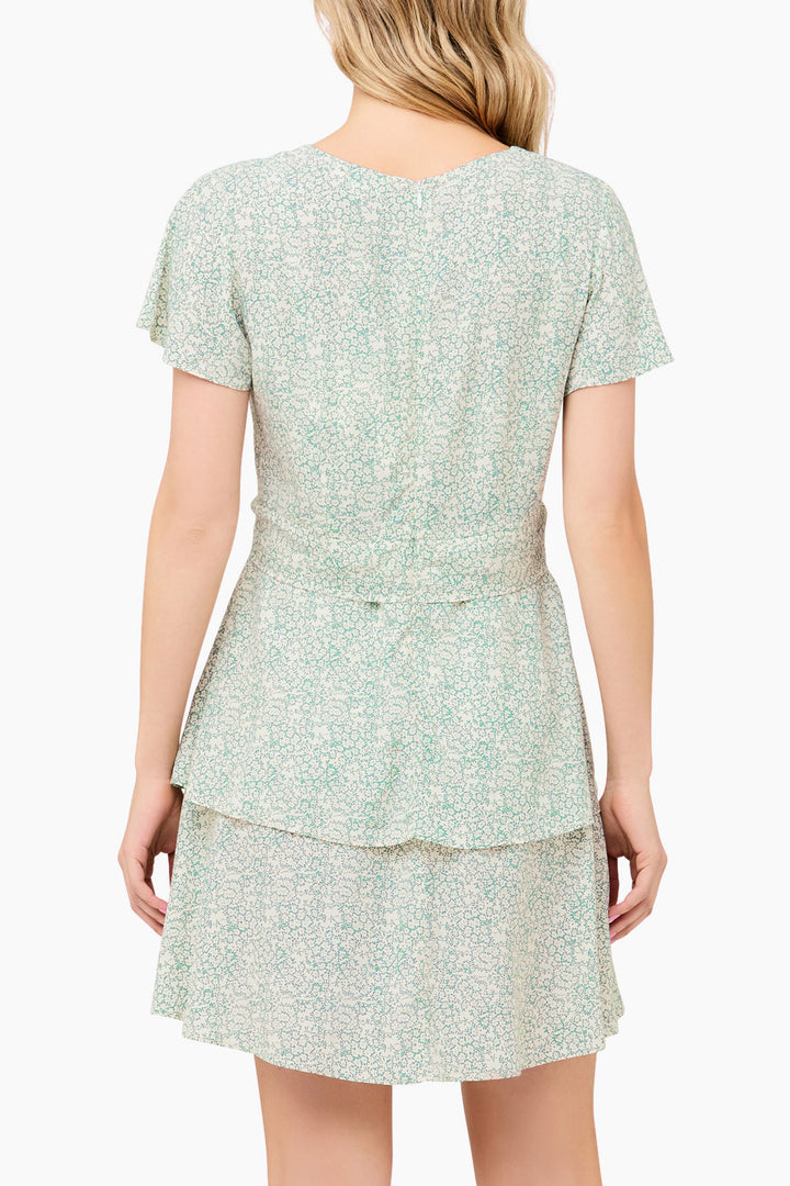 Lulu Layered Dress in Fern & Ecru by Ripe