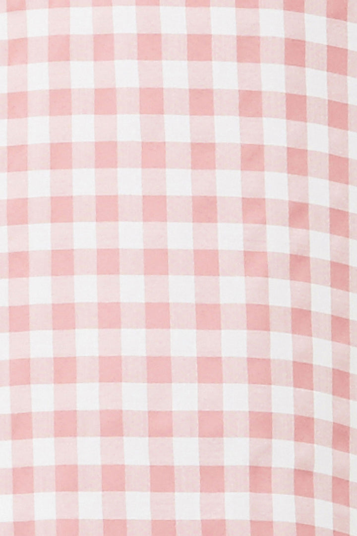 Gingham Maternity Nursing Dress Dusty Pink / White