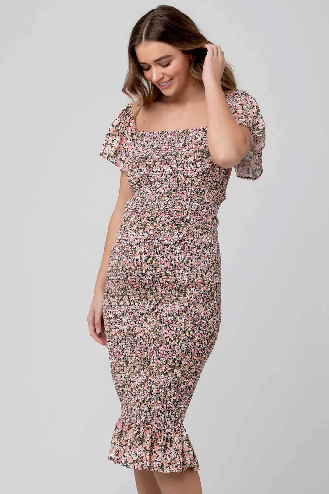 Selma Fitted Maternity and Nursing Dress In Sophia Mix