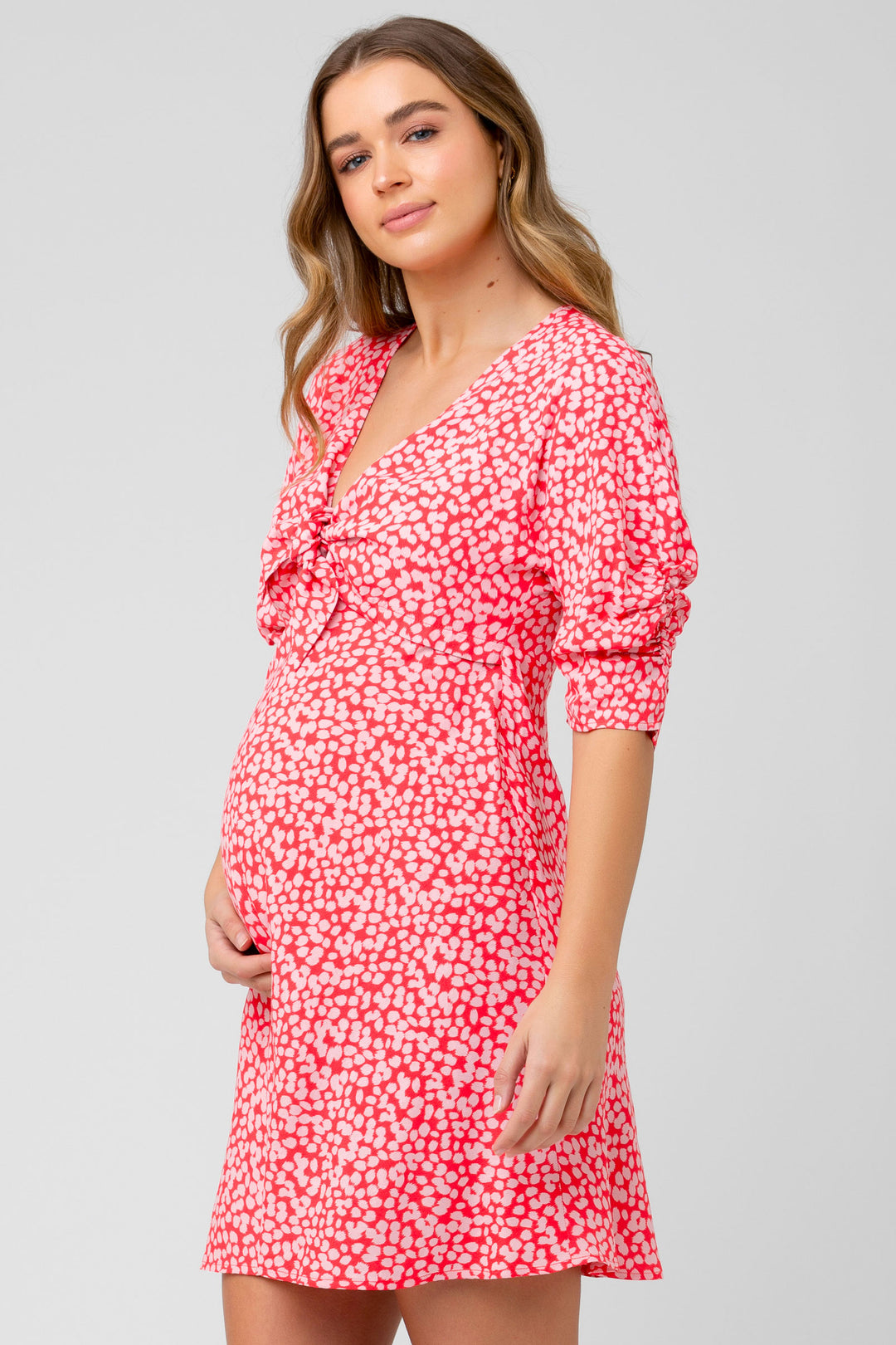 Harriet Maternity Nursing Dress Red / Lilac