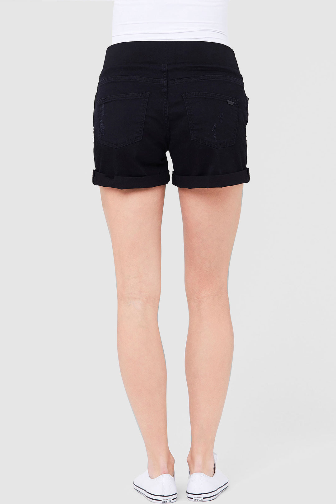 Baxter Maternity Black Denim Shorts Ripe