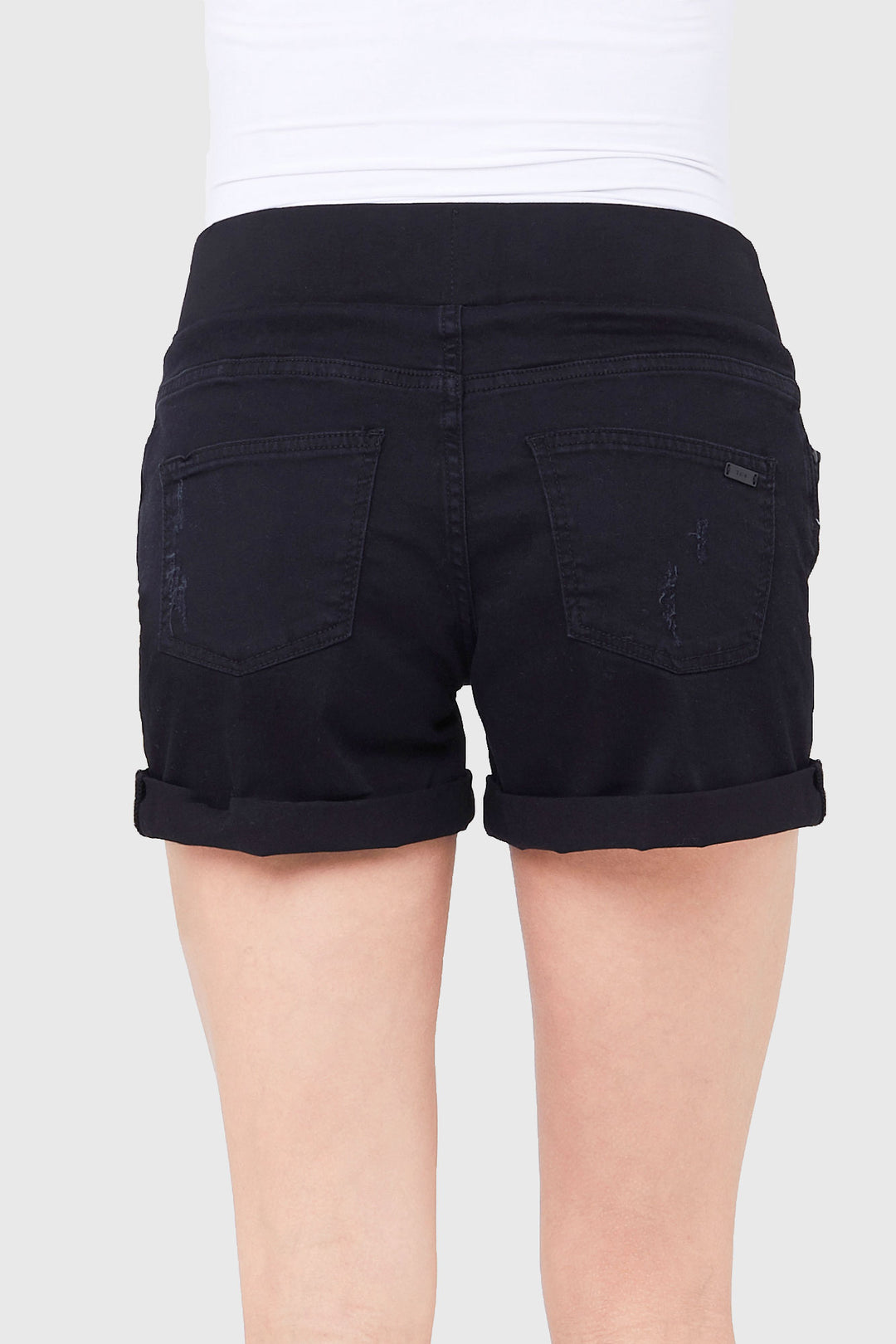 Baxter Maternity Black Denim Shorts Ripe