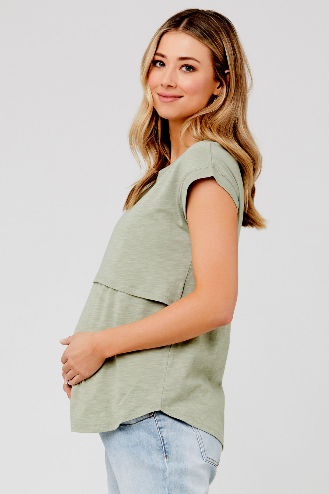 Richie Maternity Nursing Top in Leaf Ripe