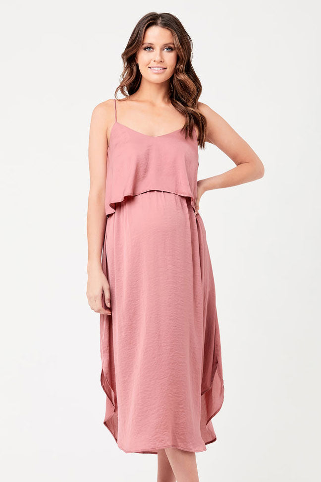 Slip Maternity Nursing Dress Rose