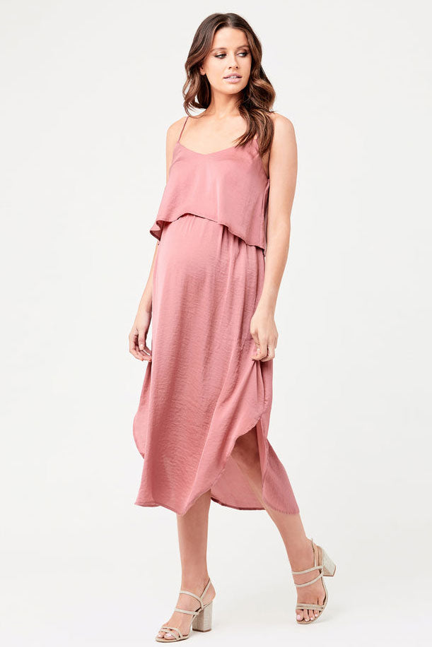 Slip Maternity Nursing Dress Rose