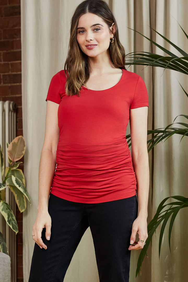 Strawberry Scoop Cap Sleeve Maternity Top  Isabella Oliver