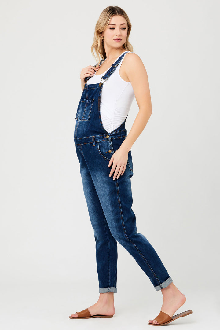 Arizona Indigo Denim Maternity Overalls Ripe