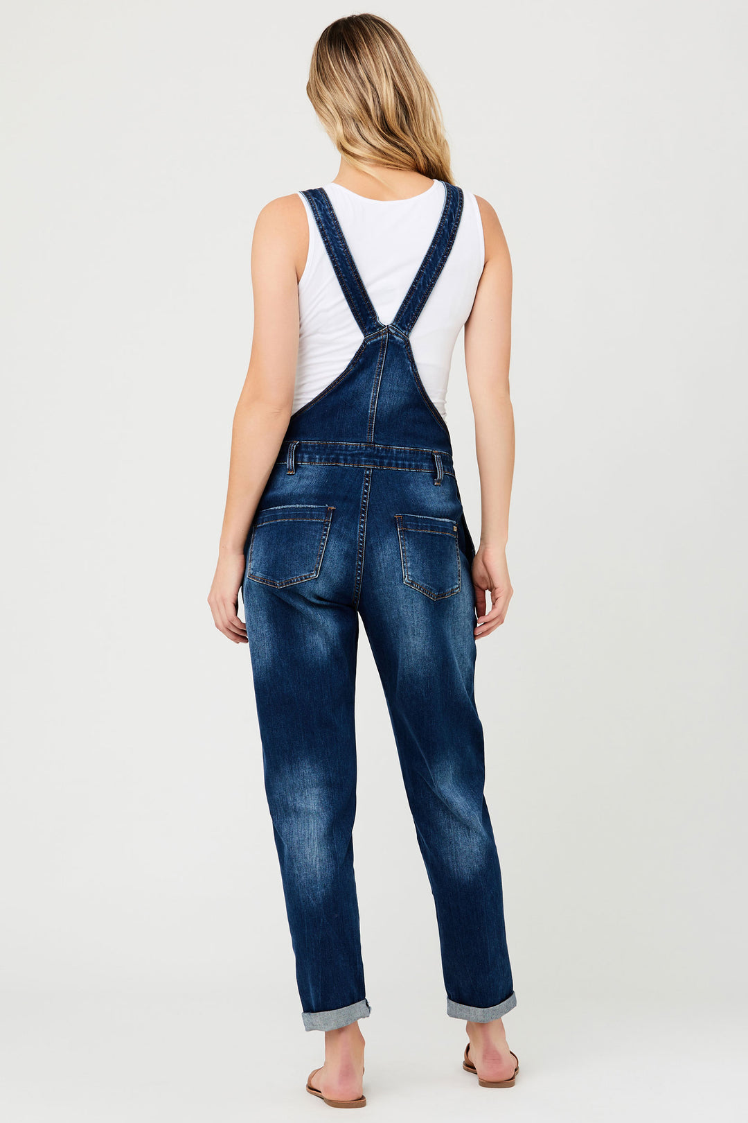 Arizona Indigo Denim Maternity Overalls Ripe