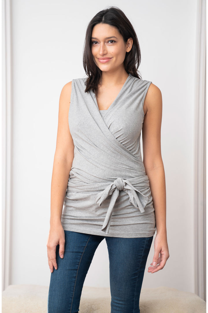 Winifrid Grey Marle Cotton Skin to Skin Top Seraphine