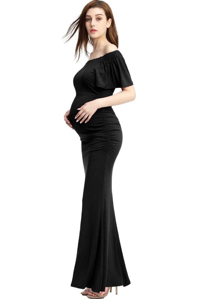 Kimi + Kai Abigail Maternity Maxi in Caviar - Seven Women Maternity