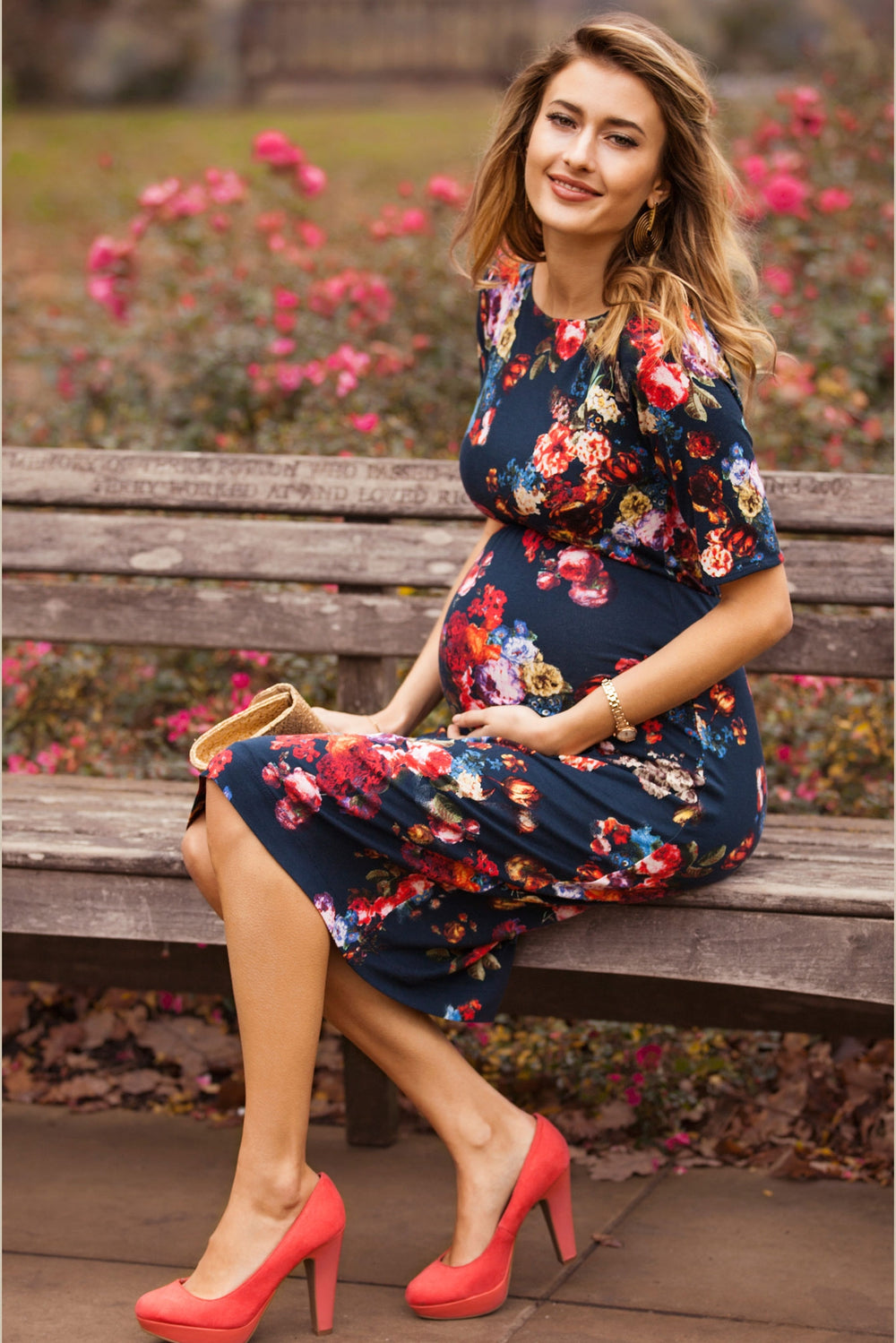 Tiffany Rose Anna Maternity Dress in Midnight Garden - Seven Women Maternity