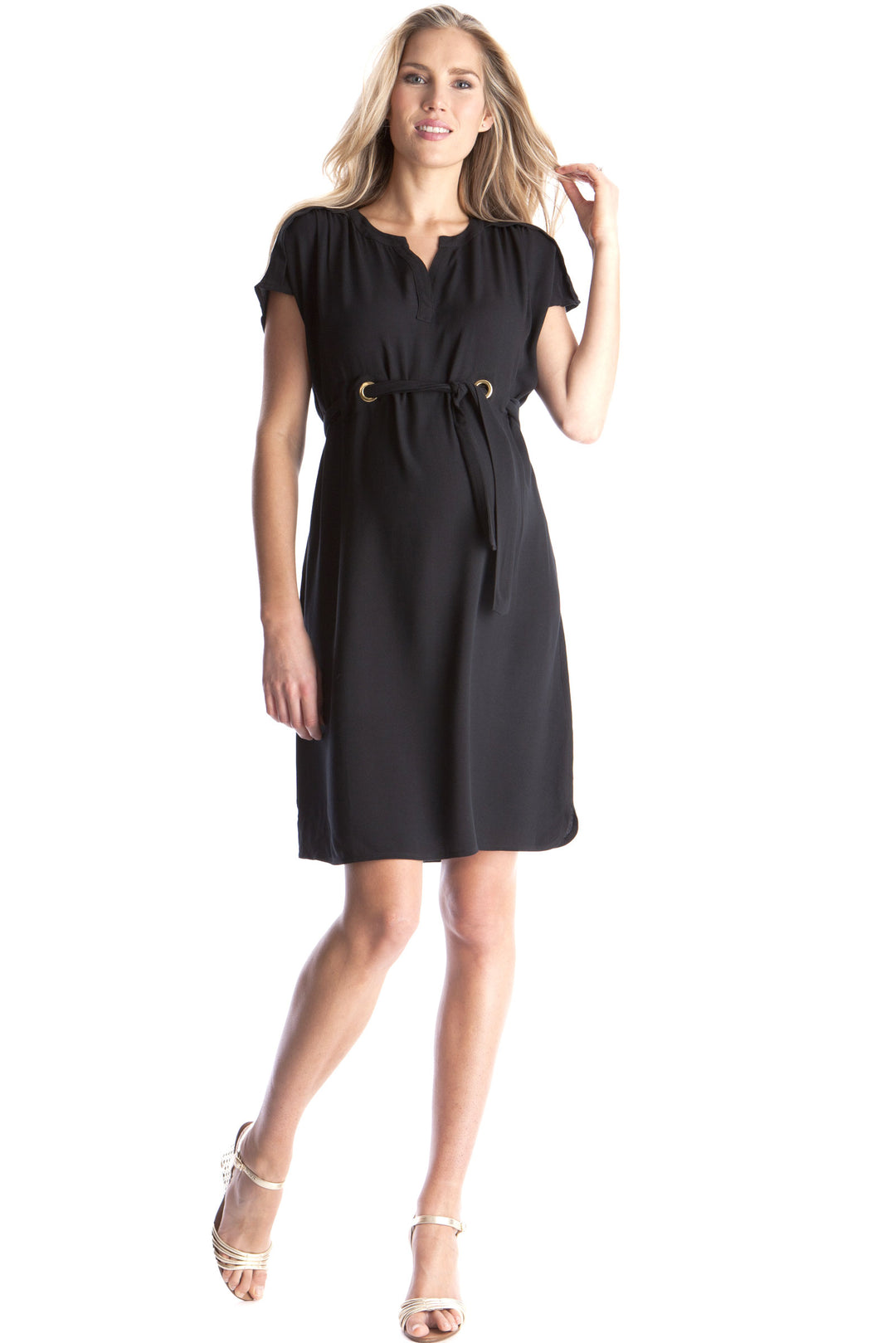 Seraphine Camden Woven Maternity Dress in Caviar - Seven Women Maternity