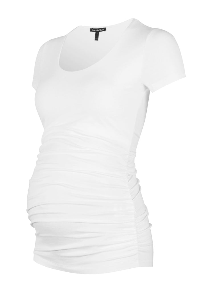 Isabella Oliver White  Scoop Cap Sleeve Maternity Top - Seven Women Maternity