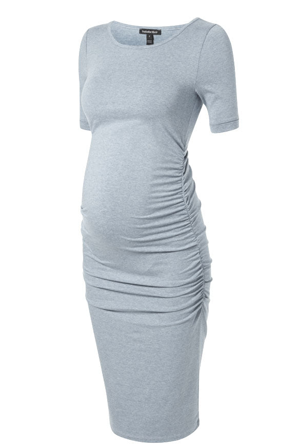 Isabella Oliver Cap Sleeve Maternity Dress in Heather Grey - Seven Women Maternity