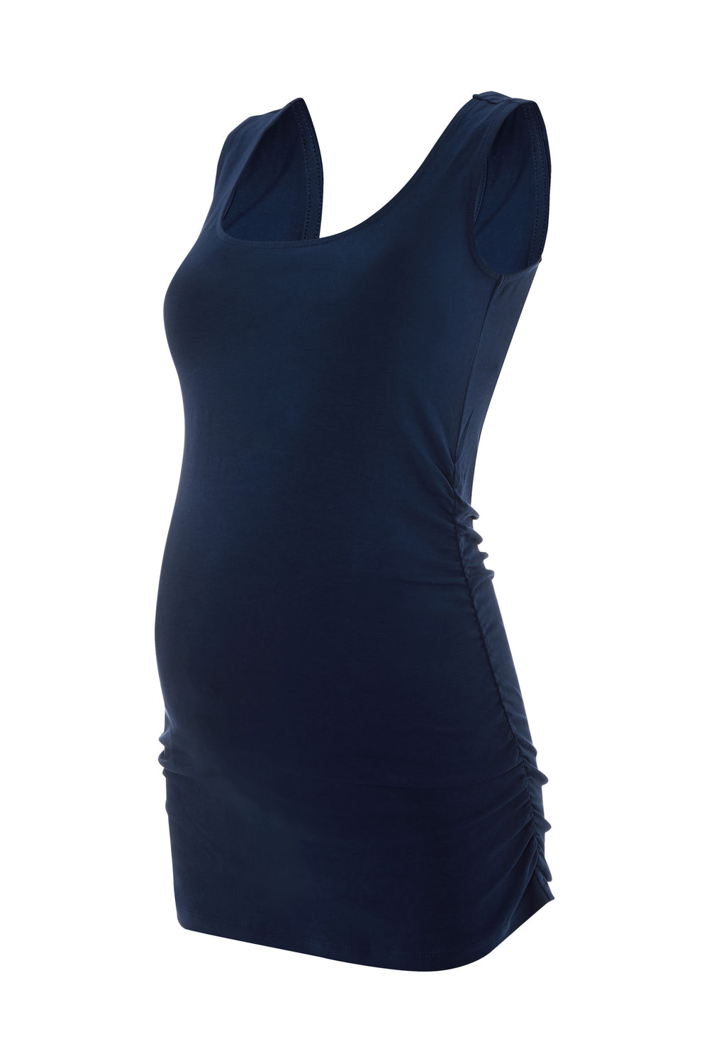 Ruched Maternity Tank Caviar And Navy Blue - Seven Women Maternity