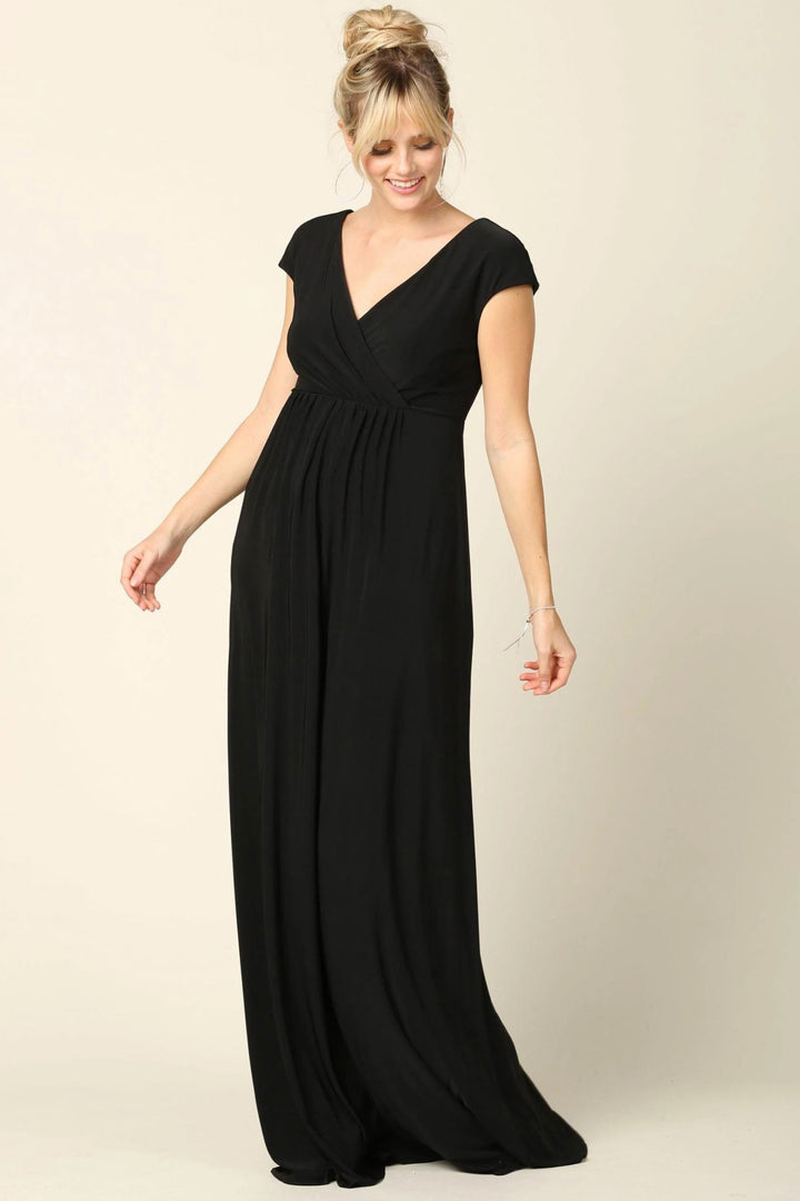 Ava Evening Maternity & Nursing Gown in Caviar