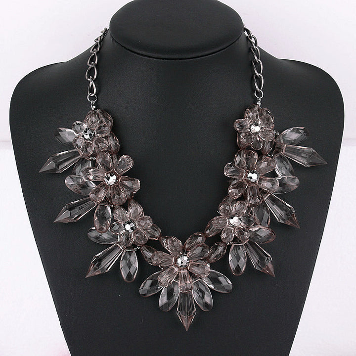 Crystal Flower Statement Necklace - Seven Women Maternity