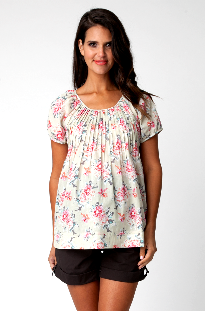 Cotton Voile Primrose Maternity Top Ripe - Seven Women Maternity