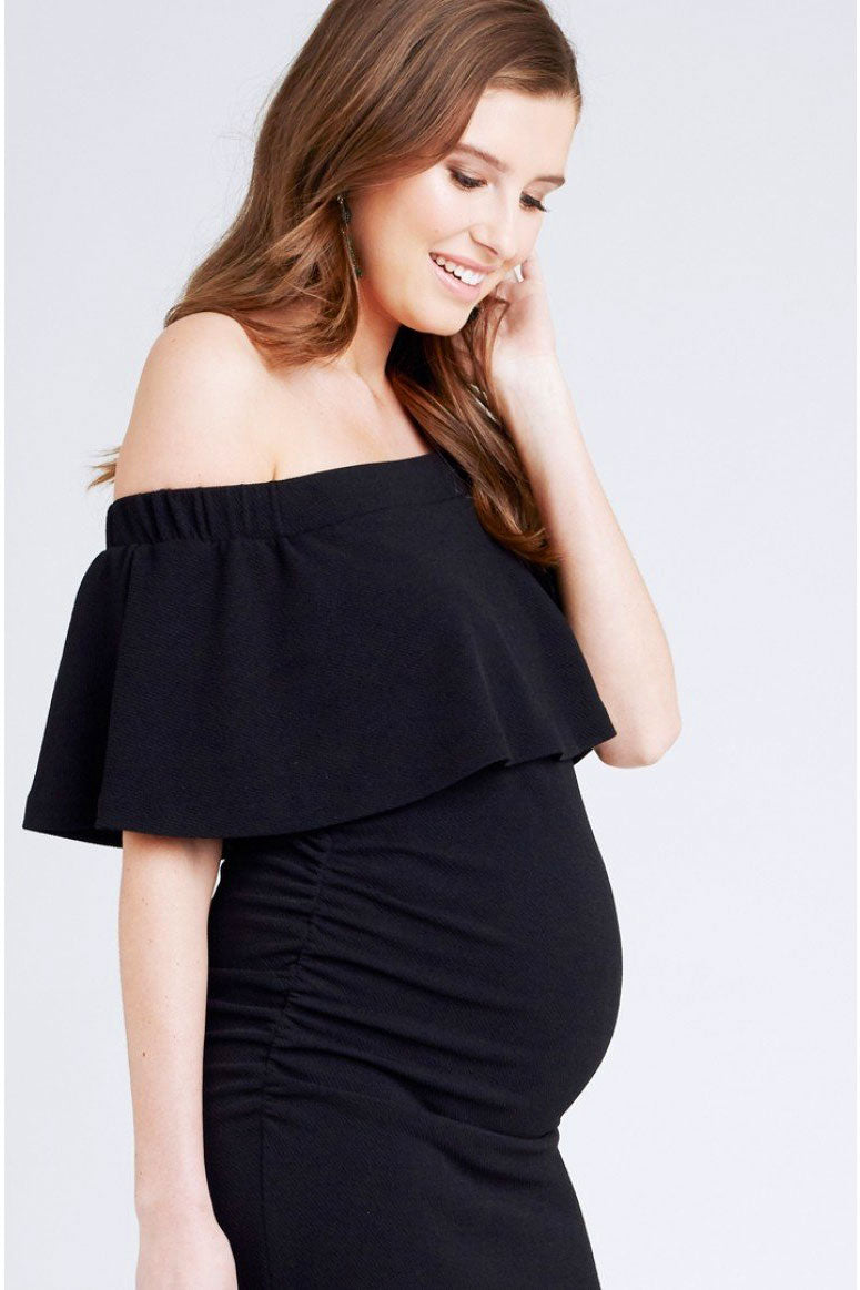 Ripe Soiree off Shoulder Dress in Cavair - Seven Women Maternity